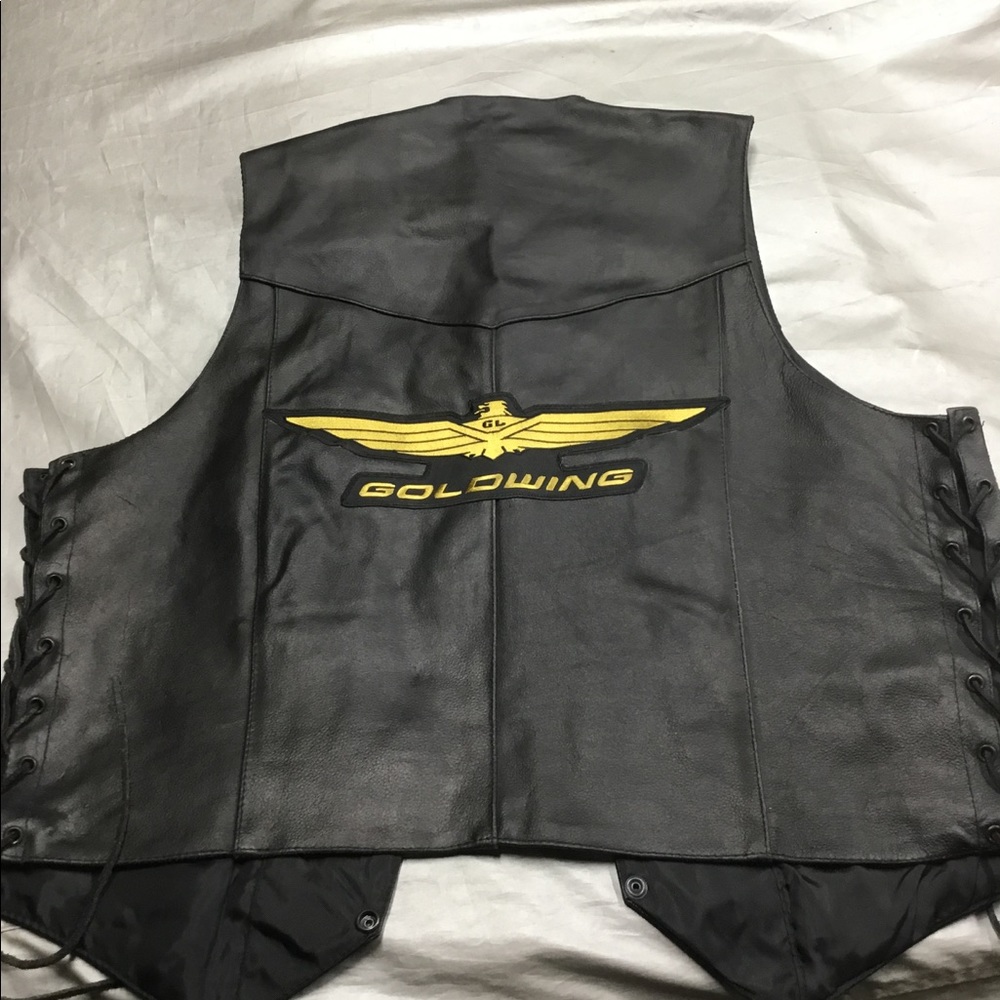 Men's leather motorcycle vest